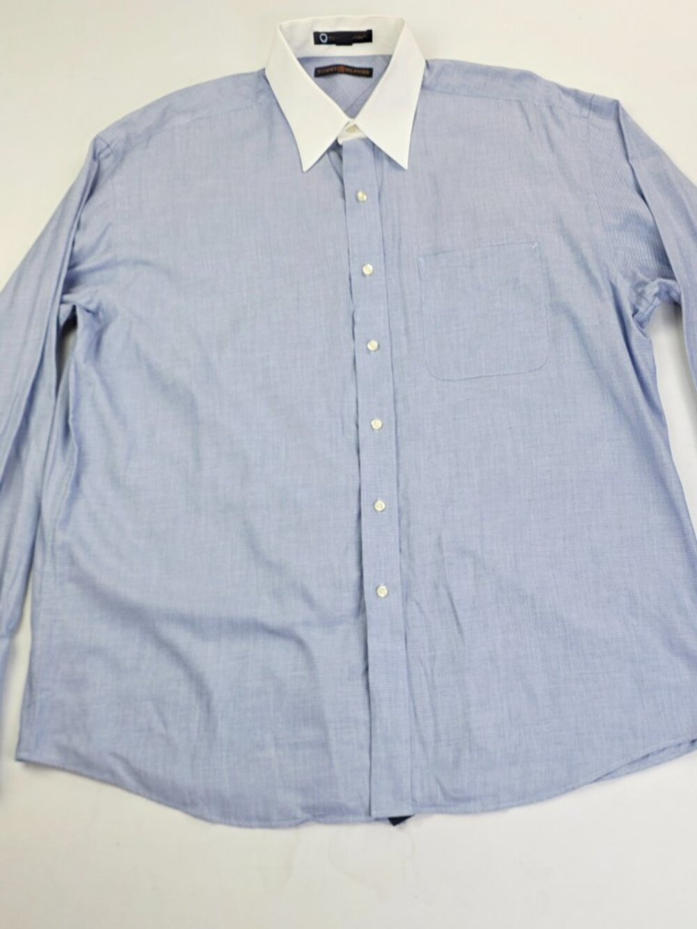 Tommy Hilfiger French Cuff The Lifetime White Collar Mens Blue Size 16.5 34-35